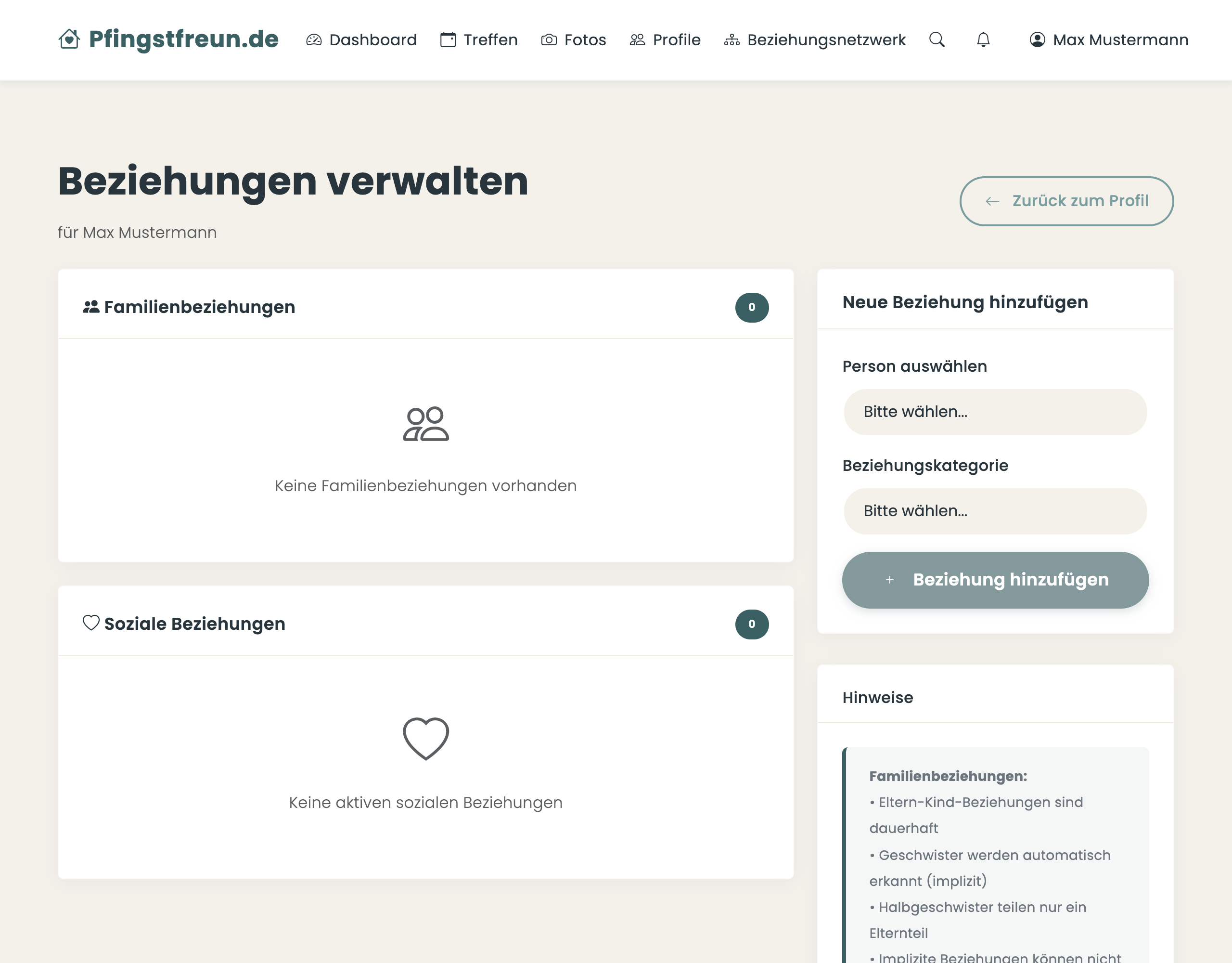 Profile Übersicht